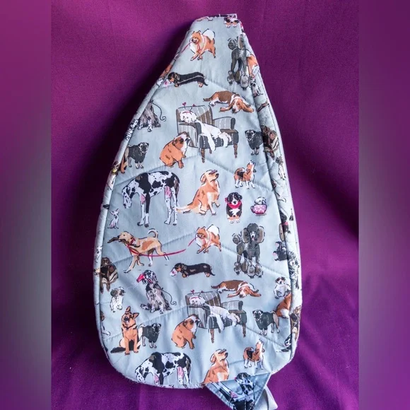 Vera Bradley Dog Print Sling Backpack Crossbody Quilted Bag - Picture 8 of 10